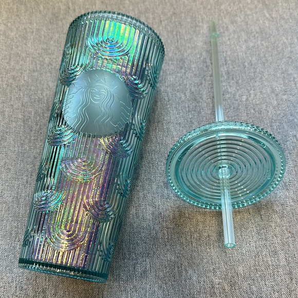Starbucks | Dining | Starbucks Mermaid Green Iridescent Rainbow Clear ...